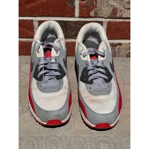Nike Air Max 90‎ Sneakers Running Shoes Gray Red White Size 10.5